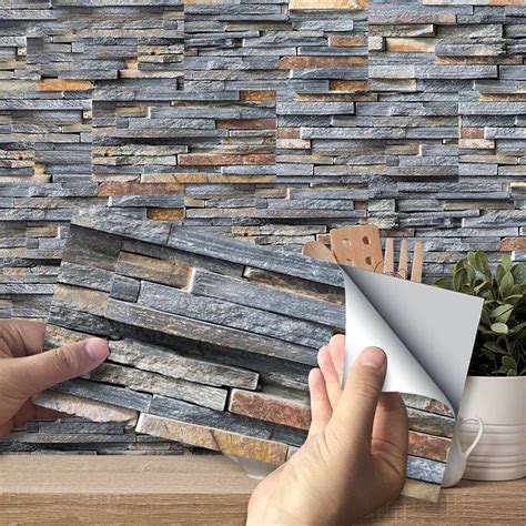 tick tack tiles|self adhesive stacked stone tiles.